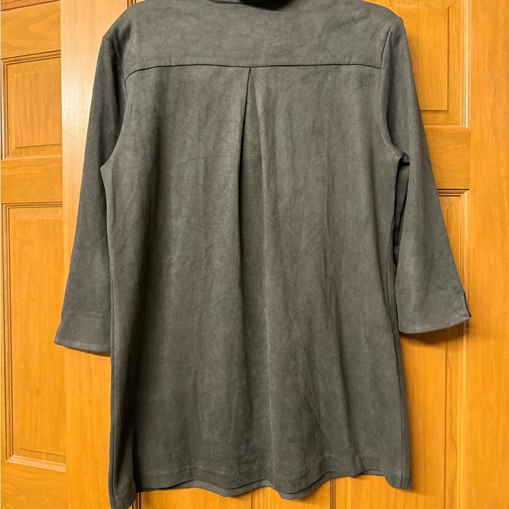 J. McLaughlin Gray Tunic Top - Picture 2 of 5